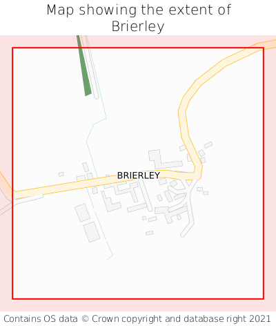 Map showing extent of Brierley as bounding box