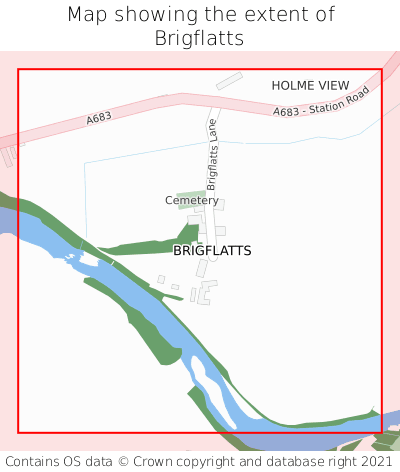 Map showing extent of Brigflatts as bounding box