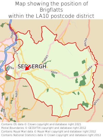 Map showing location of Brigflatts within LA10