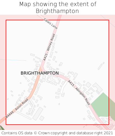 Map showing extent of Brighthampton as bounding box