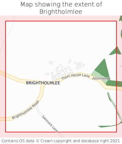 Map showing extent of Brightholmlee as bounding box