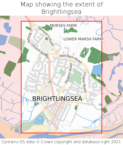 Map showing extent of Brightlingsea as bounding box