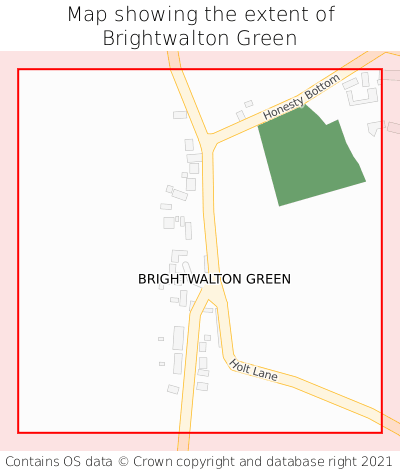 Map showing extent of Brightwalton Green as bounding box
