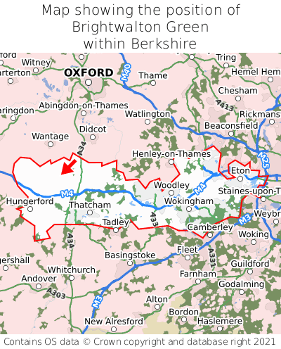 Map showing location of Brightwalton Green within Berkshire
