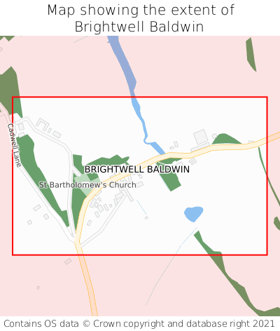 Map showing extent of Brightwell Baldwin as bounding box