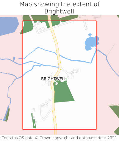 Map showing extent of Brightwell as bounding box