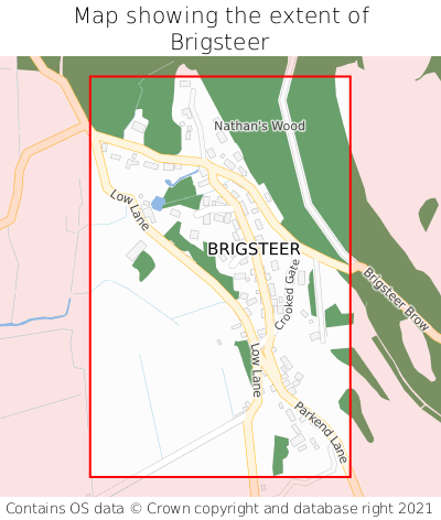 Map showing extent of Brigsteer as bounding box