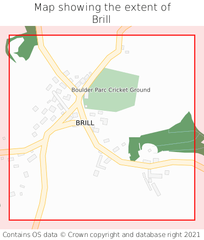 Map showing extent of Brill as bounding box