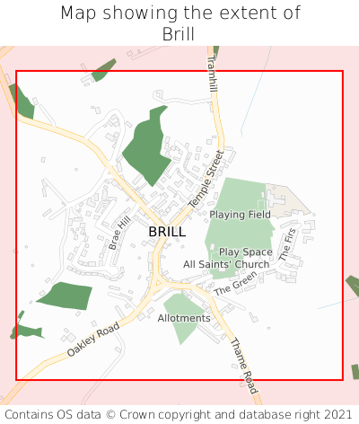 Map showing extent of Brill as bounding box