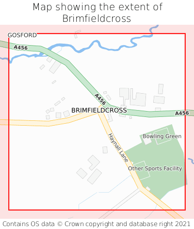 Map showing extent of Brimfieldcross as bounding box