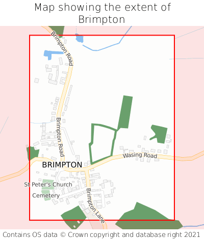 Map showing extent of Brimpton as bounding box