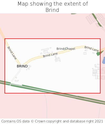 Map showing extent of Brind as bounding box