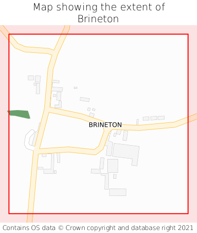Map showing extent of Brineton as bounding box