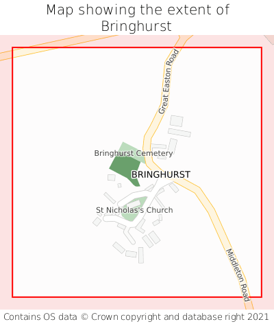 Map showing extent of Bringhurst as bounding box