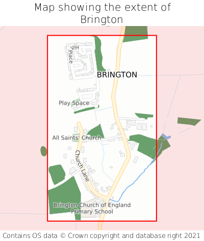 Map showing extent of Brington as bounding box