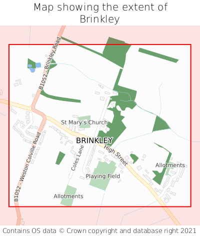 Map showing extent of Brinkley as bounding box