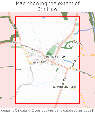 Map showing extent of Brinklow as bounding box