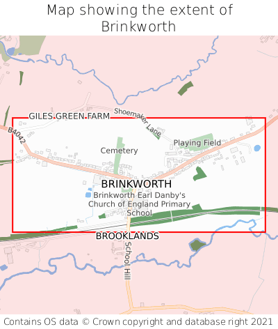 Map showing extent of Brinkworth as bounding box