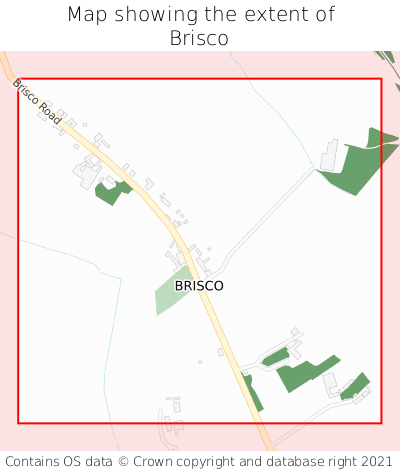 Map showing extent of Brisco as bounding box