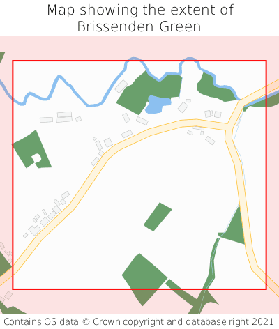 Map showing extent of Brissenden Green as bounding box