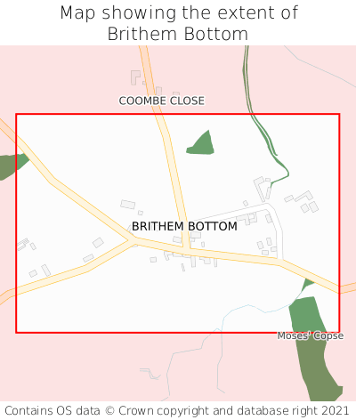 Map showing extent of Brithem Bottom as bounding box