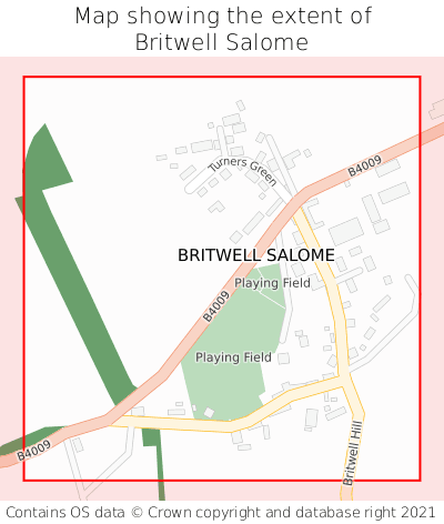 Map showing extent of Britwell Salome as bounding box