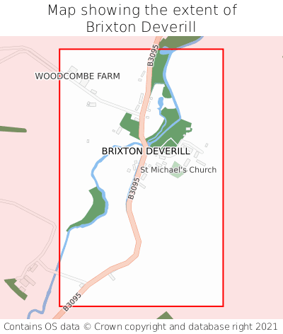 Map showing extent of Brixton Deverill as bounding box