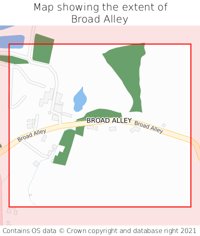 Map showing extent of Broad Alley as bounding box