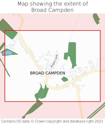 Map showing extent of Broad Campden as bounding box