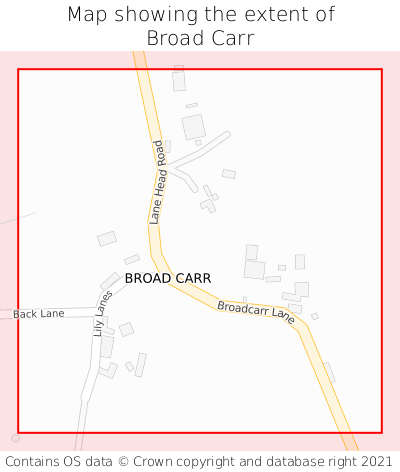 Map showing extent of Broad Carr as bounding box