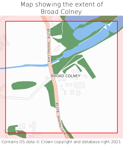 Map showing extent of Broad Colney as bounding box