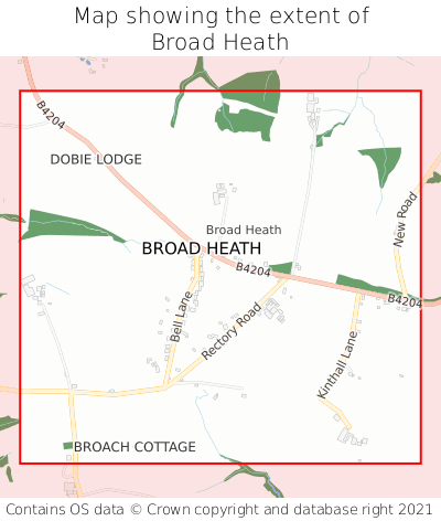 Map showing extent of Broad Heath as bounding box
