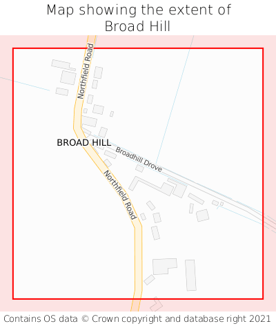 Map showing extent of Broad Hill as bounding box