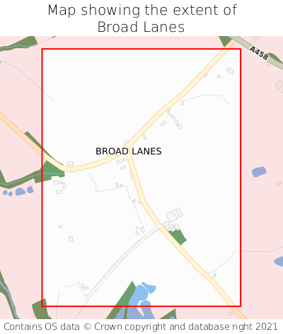 Map showing extent of Broad Lanes as bounding box