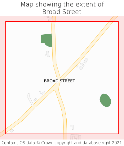 Map showing extent of Broad Street as bounding box