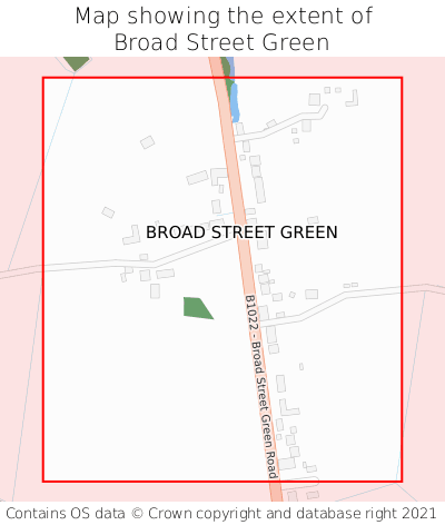 Map showing extent of Broad Street Green as bounding box