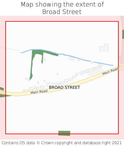 Map showing extent of Broad Street as bounding box