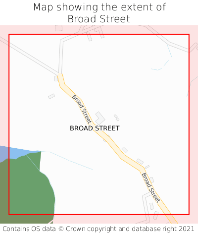 Map showing extent of Broad Street as bounding box