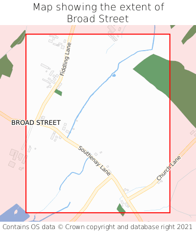 Map showing extent of Broad Street as bounding box