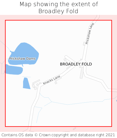 Map showing extent of Broadley Fold as bounding box