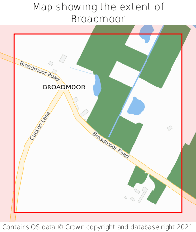 Map showing extent of Broadmoor as bounding box