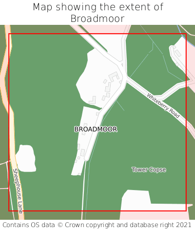 Map showing extent of Broadmoor as bounding box
