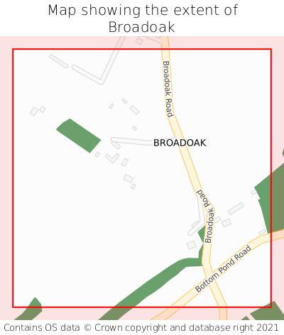 Map showing extent of Broadoak as bounding box