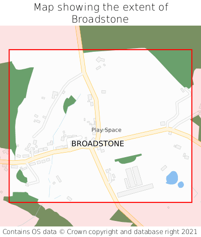 Map showing extent of Broadstone as bounding box