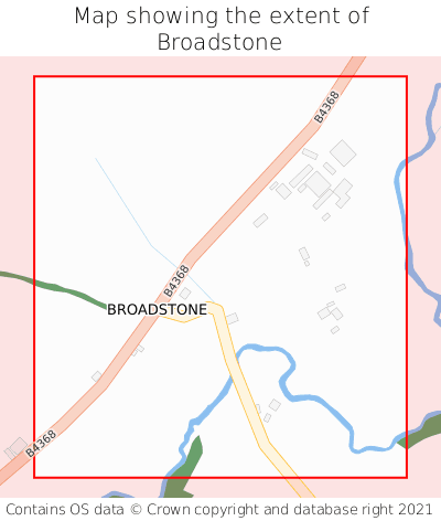 Map showing extent of Broadstone as bounding box