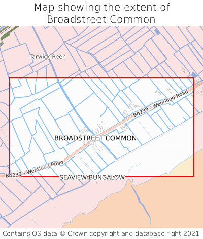 Map showing extent of Broadstreet Common as bounding box