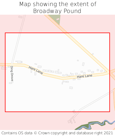 Map showing extent of Broadway Pound as bounding box