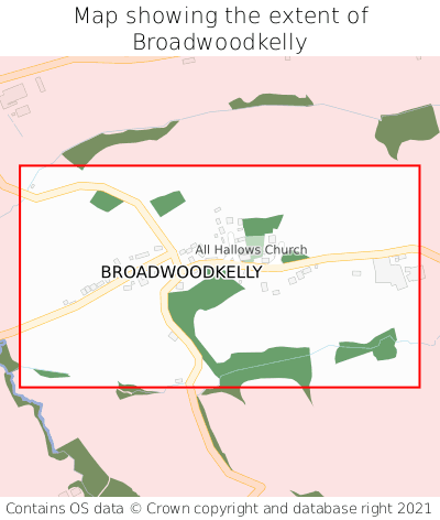 Map showing extent of Broadwoodkelly as bounding box