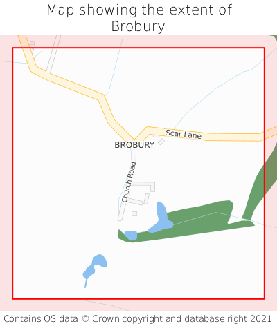 Map showing extent of Brobury as bounding box