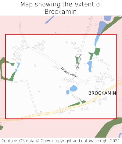 Map showing extent of Brockamin as bounding box